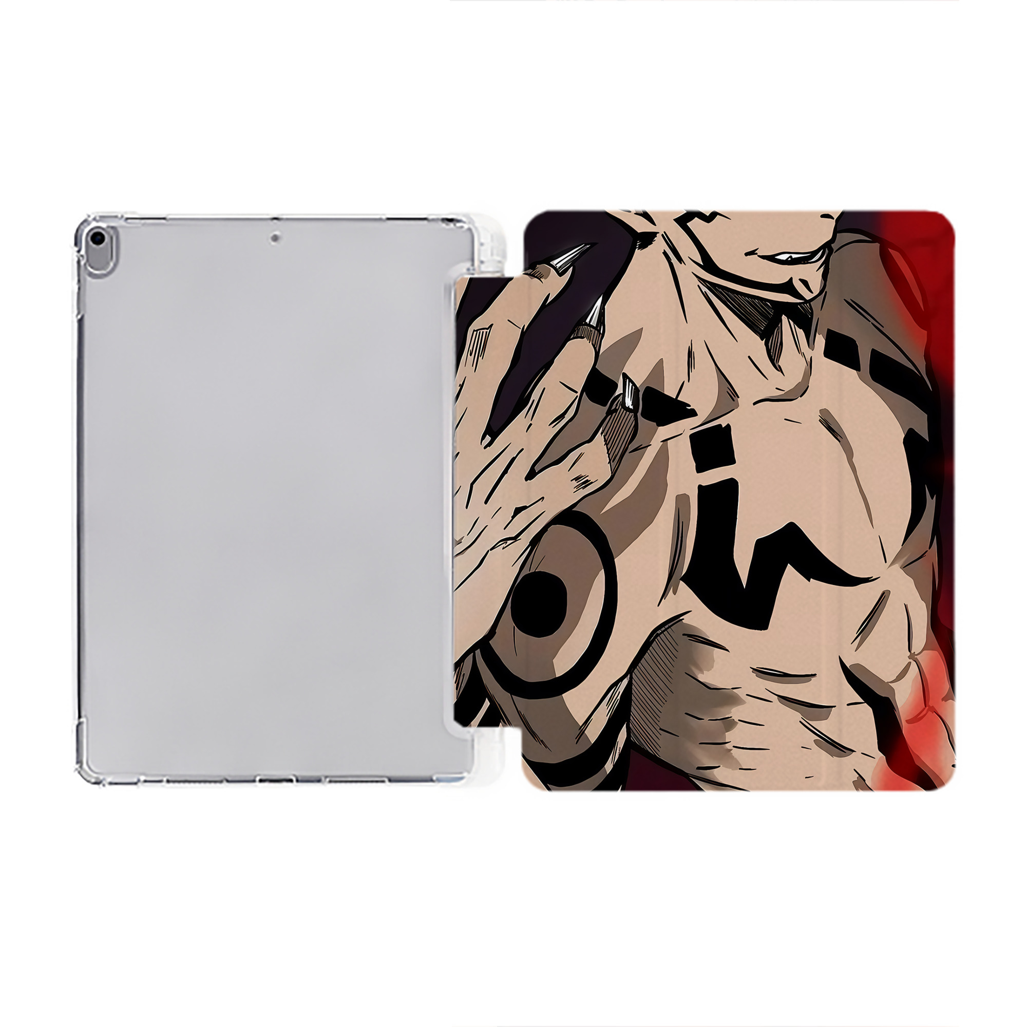 （画像用） 呪術廻戦 Jujutsu Kaisen IPad ケース ペン収納付き 三つ折りスタンド PUレザー×シリコン 対応機種9.5/10.5/10.9インチ